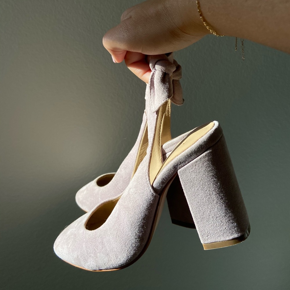 Anthropologie suede mules/heels